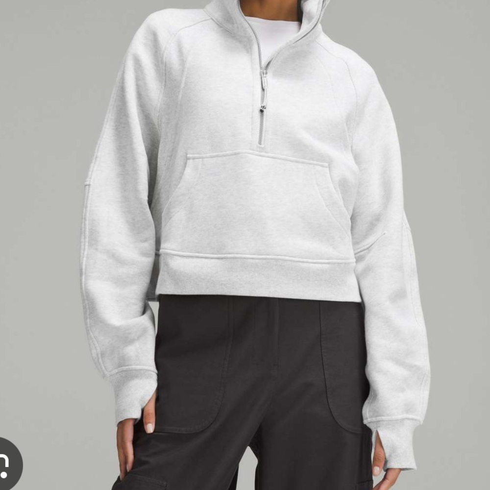 Lululemon Scuba Oversized Hooded Half Zip Crop Sweatshirt